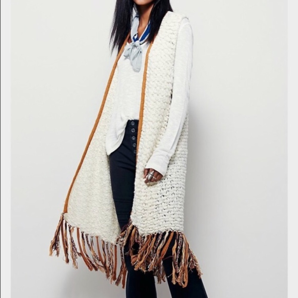 FREE PEOPLE Madeline Fringe Vest $248MSRP